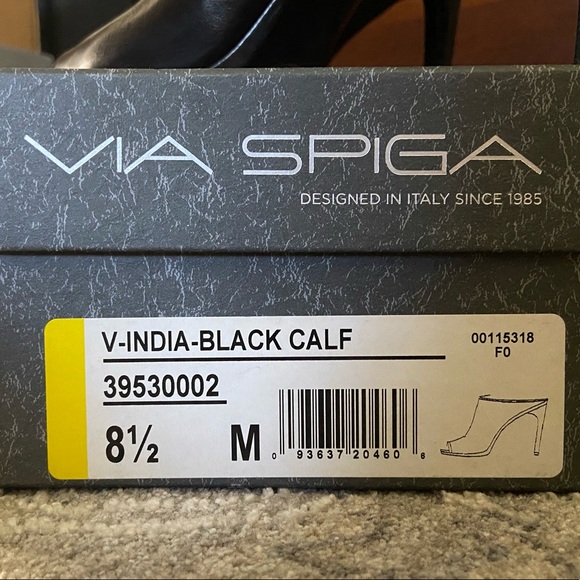 Black Calf Via Spiga India open toe mule, size 8.5m - Picture 3 of 4